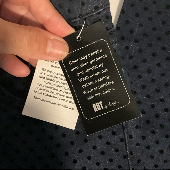 Kut from the Kloth Dianna Skinny Indigo Velvet Polka Dot Jeans Size 8; NWT’s. - Picture 8 of 16